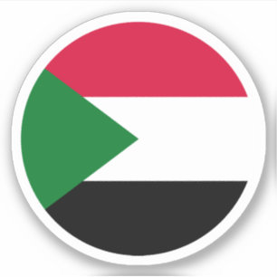 Pegatina redonda de la bandera de Sudán