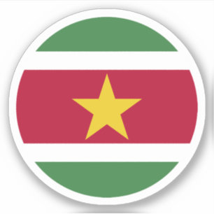 Pegatina redonda de la bandera de Surinam