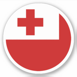 Pegatina redonda de la bandera de Tonga