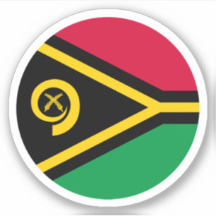 Pegatina Redonda de la Bandera de Vanuatu