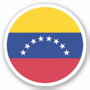 Pegatina redonda de la bandera de Venezuela