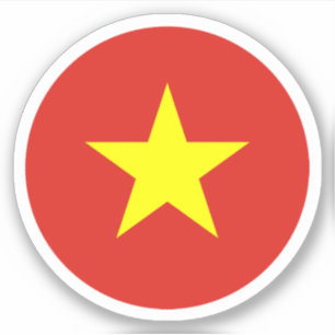 Pegatina redonda de la bandera de Vietnam