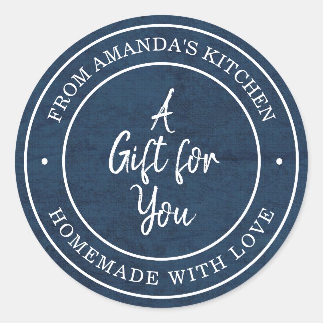 Pegatina Redonda De la cocina azul (Anverso)