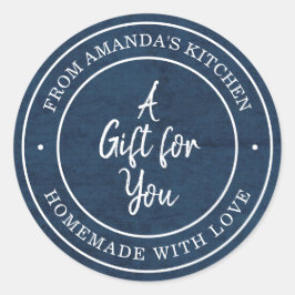 Pegatina Redonda De la cocina azul