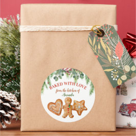 Pegatina Redonda De la cocina de Baked with love Favor Tags