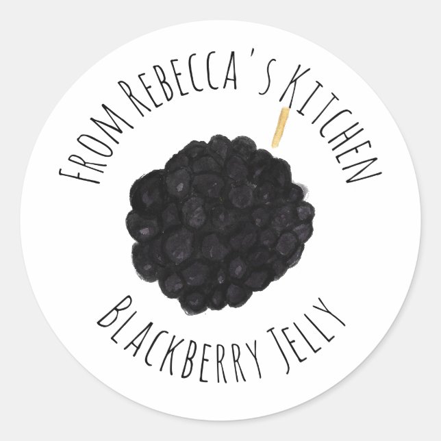 Pegatina Redonda De La Cocina De Blackberry Bramble Jelly | Atasco (Anverso)