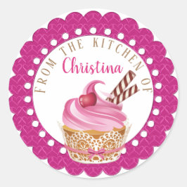 Pegatina Redonda De la cocina de hornear