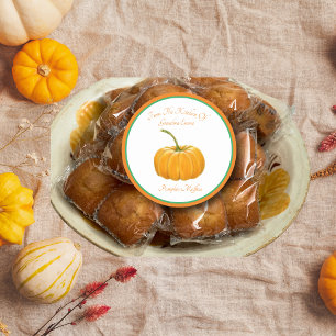 Pegatina Redonda "De la cocina de..." Lápiz de color calabaza