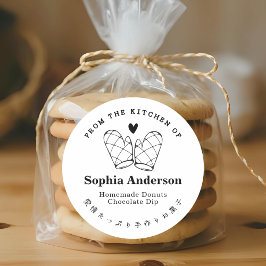 Pegatina Redonda De la cocina de Oven Mitt en el baño Minimalista