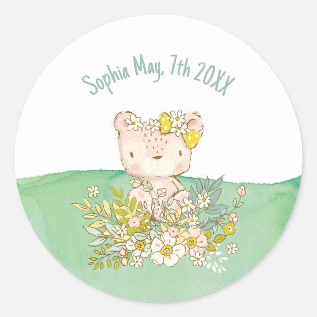 Pegatina redonda de la colección Little Bear (Anverso)