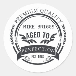 Pegatina Redonda De la edad a la perfección