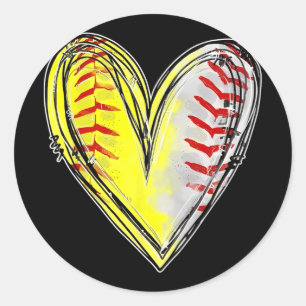 Pegatina Redonda De Las Dos Mujeres De Día de la Madre De Béisbol