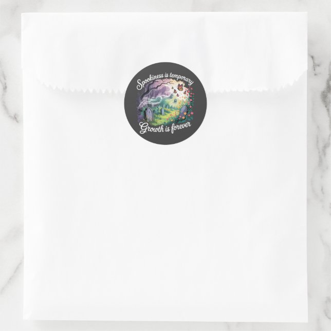 Pegatina Redonda De las Sombras al Florecer – Sticker de transforma (Bolso)