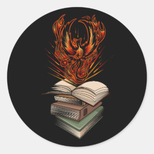 Pegatina Redonda De Los Libros