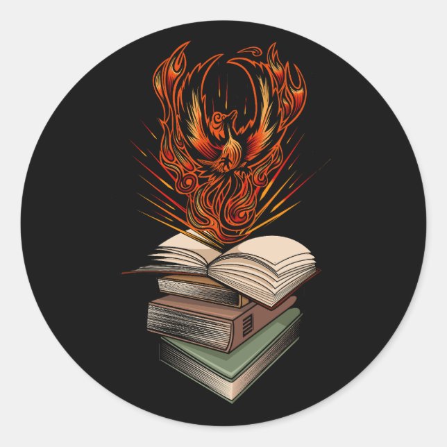 Pegatina Redonda De Los Libros (Anverso)