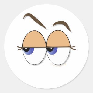 Pegatina Redonda De los ojos globos del ojo sospechosos del vistazo