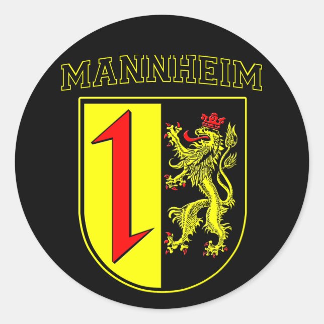 Pegatina Redonda De Mannheim escudos de armas, Crest/ (Anverso)