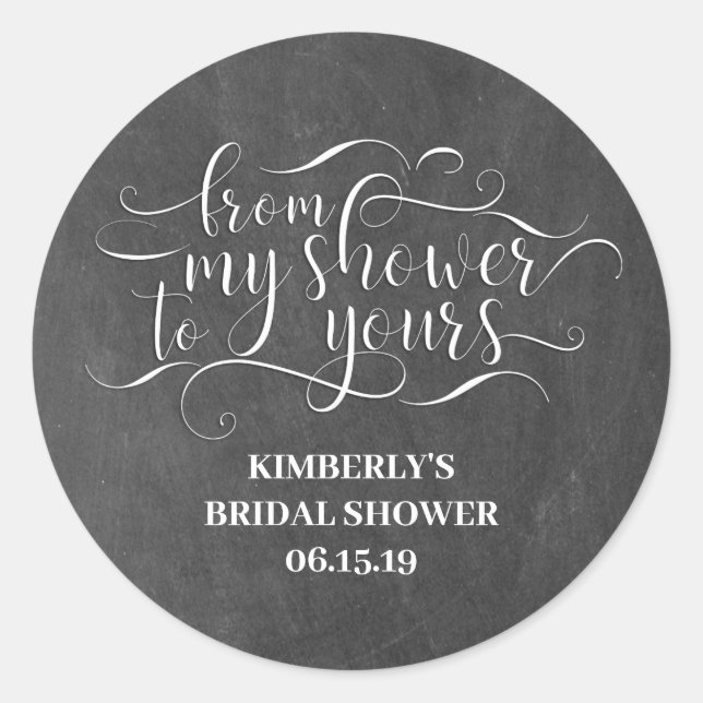 Pegatina Redonda De Mi Ducha A La Tuya - Gracias (Anverso)