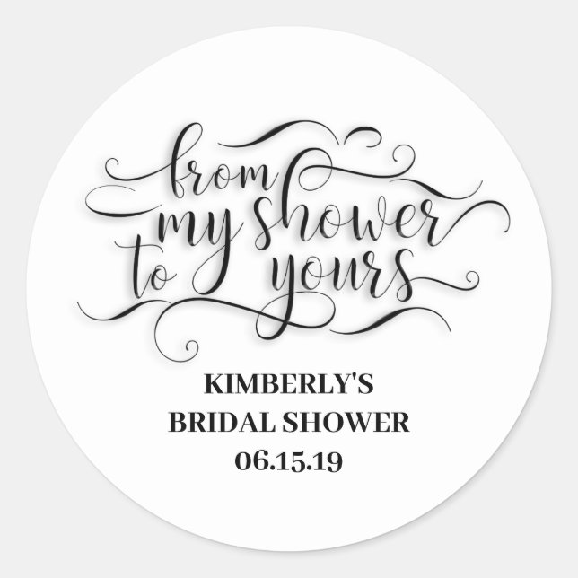 Pegatina Redonda De Mi Ducha A La Tuya - Gracias (Anverso)