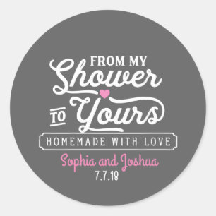 Pegatina Redonda De mi ducha el suyo pizarra