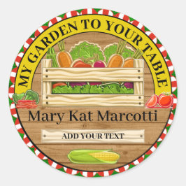 Pegatina Redonda De mi granja de jardín