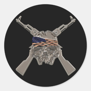 Pegatina Redonda De mis dedos muertos fríos metalizado