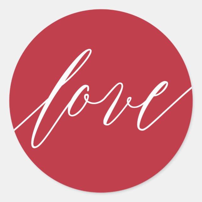 Pegatina redonda de Navidad de AMOR (Anverso)