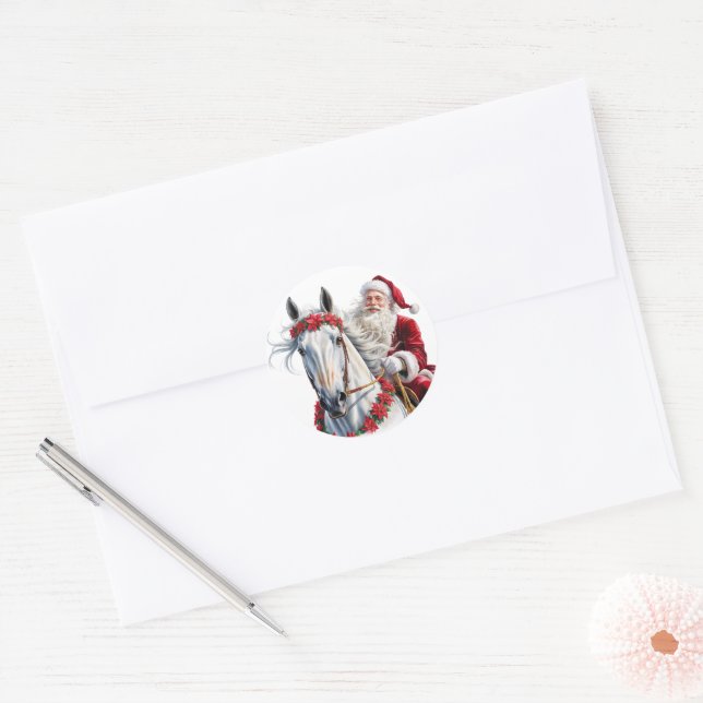 Pegatina redonda de Navidad para amantes de los ca (Sobre)