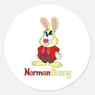 Pegatina redonda de Norman Bunny
