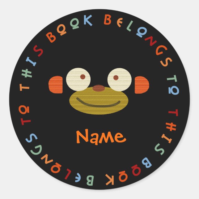 Pegatina Redonda ¡De nuevo a los pegatinas del mono de la escuela! (Anverso)