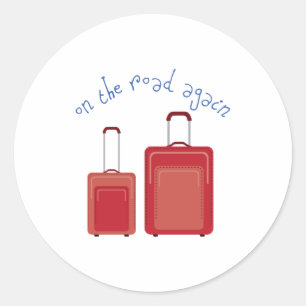 Pegatina Redonda De nuevo en el camino