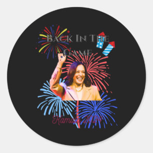 Pegatina Redonda De Nuevo En El Juego Kamala 2024