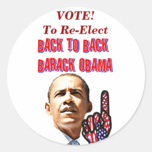 Pegatina Redonda De Nuevo, Presidente Barack Obama_