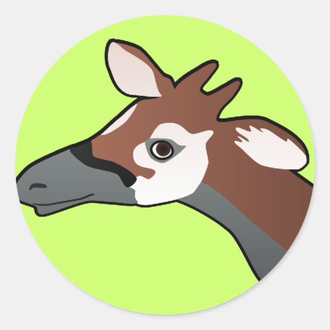 Pegatina redonda de Okapi (Anverso)