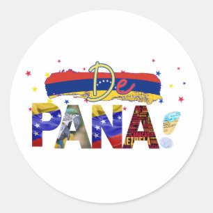 Pegatina Redonda De Pana Venezuela Slang Venezuelan Culture Lovers