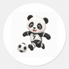 Pegatina redonda de Panda de Fútbol