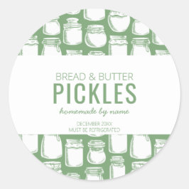 Pegatina Redonda de Pepino Casero