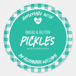 Pegatina Redonda De Pepino De Mantequilla De Pan C
