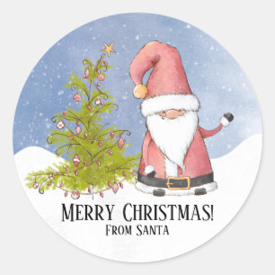 Pegatina Redonda De Santa Navidad
