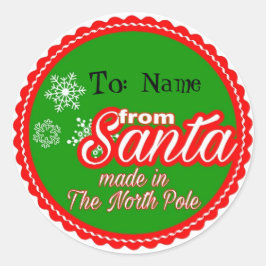 Pegatina Redonda De Santa Personalizada