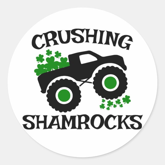 Pegatina Redonda 💪 🍀 de Shamrock asfixiante (Anverso)