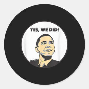 Pegatina Redonda De Sí Podemos A Sí Hicimos Obama