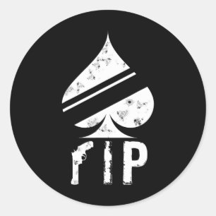 Pegatina Redonda De Spades Funny Video Game Player