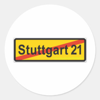 Pegatina Redonda De Stuttgart 21