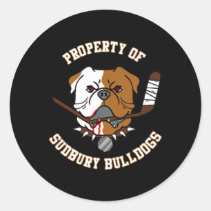 Pegatina Redonda De Sudbury Bulldog