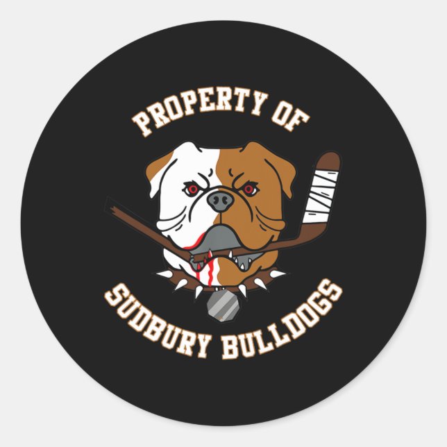 Pegatina Redonda De Sudbury Bulldog (Anverso)