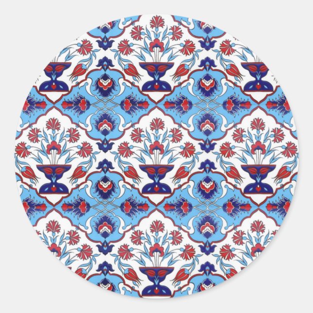 Pegatina redonda de tejas turcas (Anverso)