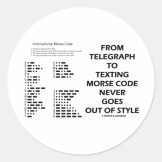 Pegatina Redonda De Telegraph A Textos El Código Morse Nunca Estilo
