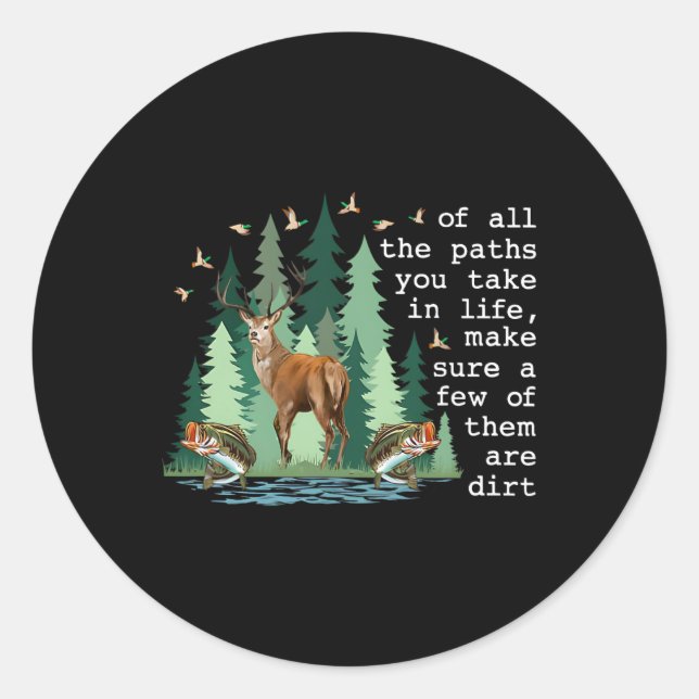 Pegatina Redonda De Todos Los Caminos Que Toma En La Vida, Asegúrat (Anverso)