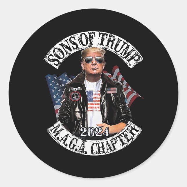 Pegatina Redonda De Trump Maga Chapter 2024 (on Back) (Anverso)